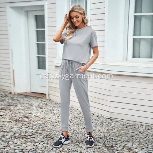 Solid farve strik pyjamas